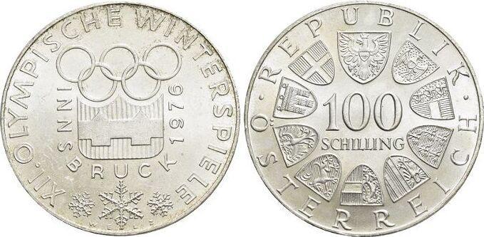 100 Schillig 1976 Haus Habsburg / Österreich 2 Republik Ö., Postzegels en Munten, Munten | Europa | Niet-Euromunten, België, Verzenden