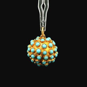 Hanger - 19.2 kt. Geel goud Turquoise - uniek stuk beschikbaar voor biedingen