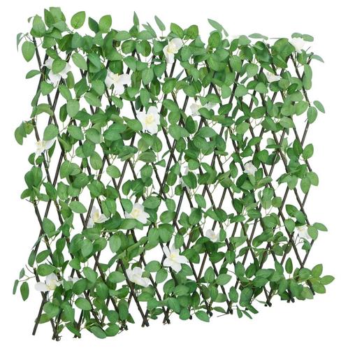 vidaXL Kunstplant klimop op latwerk uittrekbaar 186x30 cm, Tuin en Terras, Tuinhekken en Hekwerk, Nieuw, Verzenden