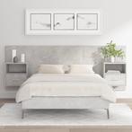 vidaXL Hoofdbord met kastjes bewerkt hout betongrijs, Verzenden, Nieuw