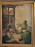 Frits Pieters (1915-2002) - Mannen aan het dobbelen., Antiek en Kunst, Kunst | Schilderijen | Klassiek