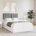 vidaXL Bedframe met Gevoerde Hoofdbord Lichtgrijs 120 x 190, Huis en Inrichting, Slaapkamer | Bedden, Verzenden, Nieuw