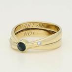 Bague - 14 carats Or jaune Saphir - Diamant, Bijoux, Sacs & Beauté
