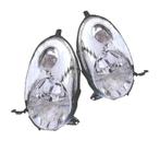 PHARES POUR NISSAN MICRA K12 03-07 FOND CHROMÉ, Verzenden, Nieuw