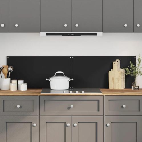 vidaXL Spatschermen keuken 2 st 80x50 cm gehard glas zwart, Antiek en Kunst, Antiek | Keukengerei, Verzenden
