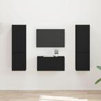 vidaXL Tv-meubelset 5 pcs Zwart Bewerkt hout, Verzenden, Nieuw