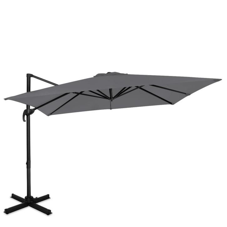 Parasol Pisogne 300x300cm – Zweefparasol | Grijs, Tuin en Terras, Parasols, Nieuw, Verzenden