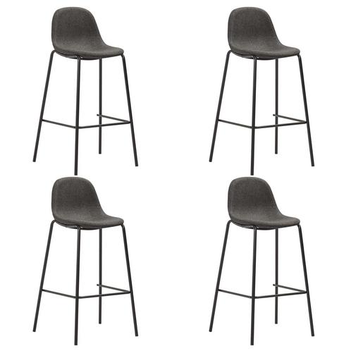 vidaXL Barstoelen 4 st stof donkergrijs, Huis en Inrichting, Barkrukken, Nieuw, Verzenden