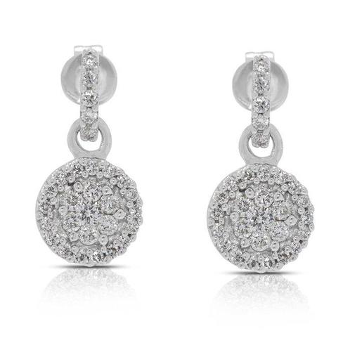 Boucles doreilles - 18 carats Or blanc -  0.62ct. tw., Handtassen en Accessoires, Oorbellen