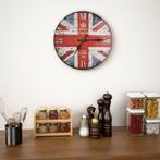 vidaXL Wandklok vintage stijl 30 cm UK, Huis en Inrichting, Woonaccessoires | Klokken, Verzenden, Nieuw