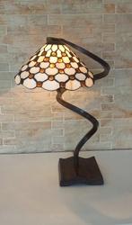 Lampe - Style Tiffany - Modèle Rare - Vitraux et Fonte, Antiquités & Art