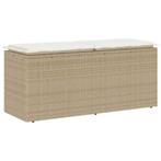 Tuinbank met Kussen Beige | Retour Deal | 46%, Tuin en Terras, Tuinbanken, Verzenden, Nieuw, Rotan