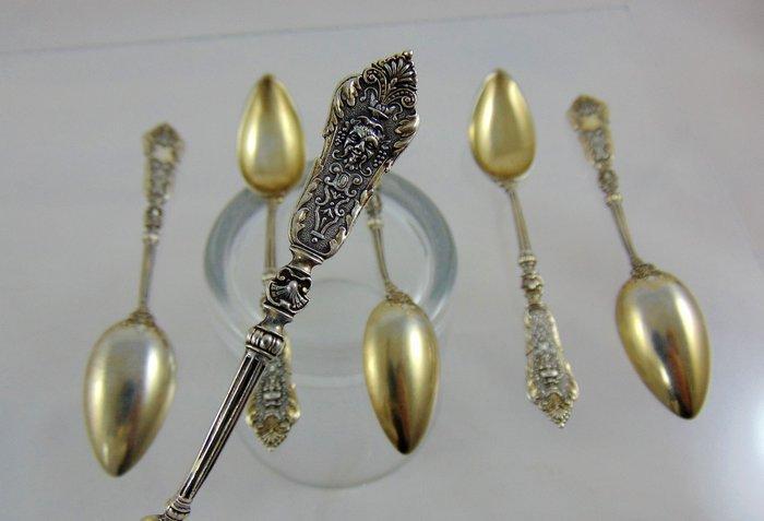 Rare&Ornate - Koffielepel (6) - Duitsland 1880, Antiek en Kunst, Antiek | Zilver en Goud