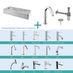 FonteinPack Trim Mini Keramiek 38x14x8 cm Links Chroom, Doe-het-zelf en Bouw, Ophalen of Verzenden, Nieuw, Chroom, Overige typen