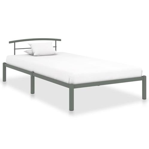 vidaXL Bedframe metaal grijs 100x200 cm, Huis en Inrichting, Slaapkamer | Bedden, Nieuw, Verzenden