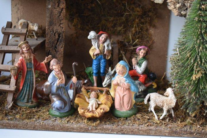 Decoratief ornament - handgeschilderd - oude nativityscene, Antiek en Kunst, Antiek | Boeken en Manuscripten