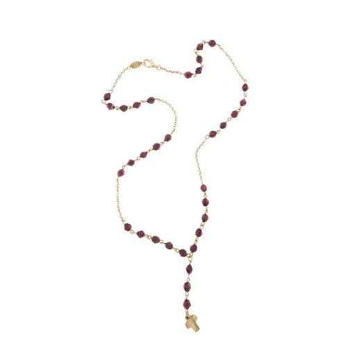 Collier - 18 carats Or jaune - Grenat - Marque : Grizzly, Handtassen en Accessoires, Kettingen