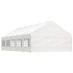 vidaXL Prieel met dak 11,15x5,88x3,75 m polyetheen wit, Tuin en Terras, Verzenden, Nieuw