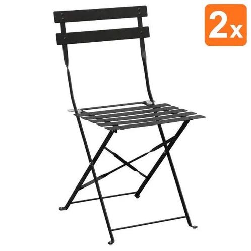 Opklapbare Stoelen | Staal | Black | In-/Outdoor | 2 Stuks, Zakelijke goederen, Horeca | Keukenapparatuur, Nieuw in verpakking