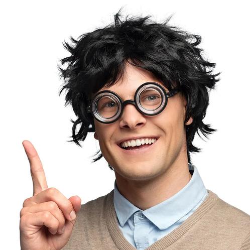 Zwarte Pruik Nerd, Hobby en Vrije tijd, Feestartikelen, Nieuw, Verzenden