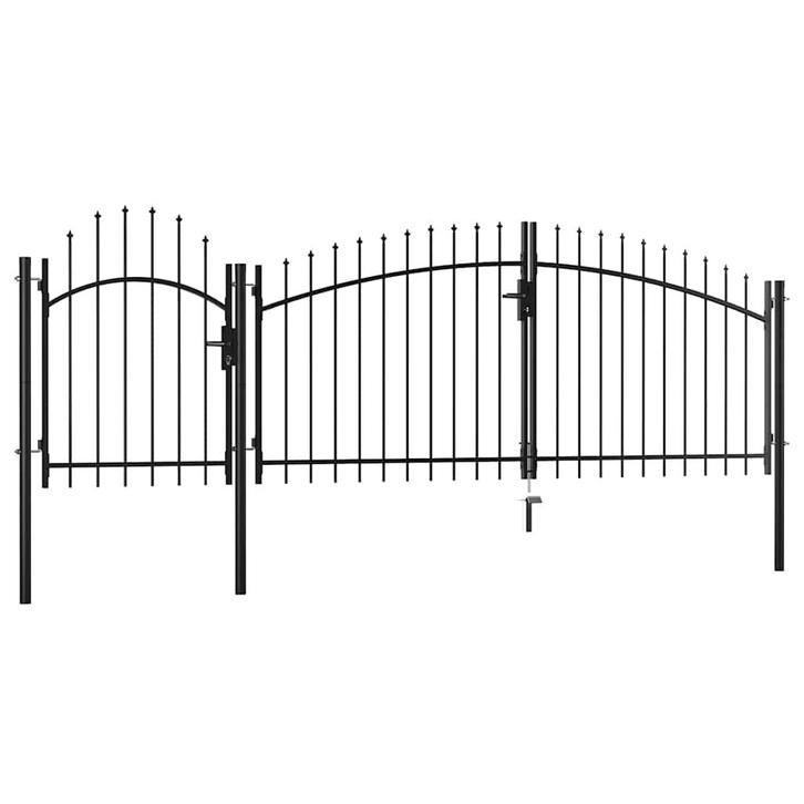 vidaXL Poort 2x4 m staal zwart, Tuin en Terras, Tuinpoorten, Nieuw, Verzenden