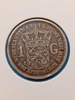 Pays-Bas. Wilhelmina. 1 Gulden 1914 (Sans Prix de Réserve), Postzegels en Munten, Munten | Nederland