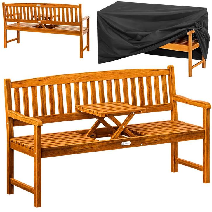 2dekans | Casaria Tuinbank Picknicktafel - 153x57x90 cm -, Tuin en Terras, Tuinsets en Loungesets, Ophalen of Verzenden