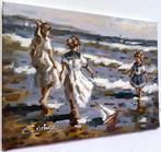 Francis Cristaux (1950) - Fillettes au Bord de Mer et le, Antiek en Kunst