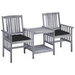 vidaXL Chaises de jardin avec table à thé et coussins, Verzenden, Neuf