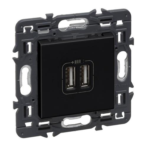 Prise Legrand avec 2 ports USB de type A Noir Dispositif, Bricolage & Construction, Électricité & Câbles, Envoi