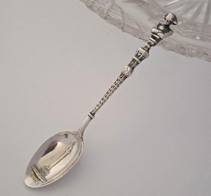 Lepel - Zilveren souvenir lepeltje van Napoleon, Colonne, Antiquités & Art, Antiquités | Argent & Or