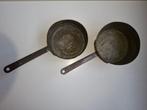 Poêle (2) - Laiton, Fer, Cuivre - ensemble de 2 casseroles