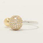 Cocktailring - 14 karaat Geel goud - 1.18ct. tw. Diamant