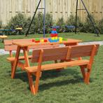 vidaXL Picknicktafel voor 4 kinderen met parasolgat massief, Tuin en Terras, Tuintafels, Verzenden, Nieuw