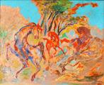 Aligi Sassu (1912-2000) - Albarido de caballos, Antiek en Kunst, Kunst | Schilderijen | Modern