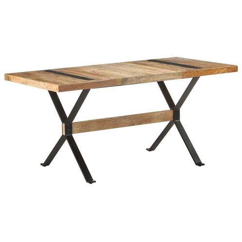 vidaXL Eettafel 160x80x76 cm ruw mangohout, Huis en Inrichting, Tafels | Eettafels, Nieuw, Verzenden