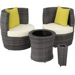 tectake Wicker zitgroep Nice 2+1+1 met aluminium frame - gri, Tuin en Terras, Tuinsets en Loungesets, Verzenden, Nieuw