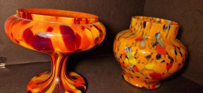 Kralik, frans welz - Vaas (2) - spetterglas - spetterglas -, Antiquités & Art, Art | Objets design