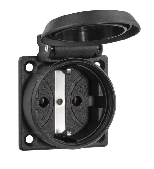 ABL Inbuilt Machine Outlet IP54 Black 50x50mm - 1561-000, Doe-het-zelf en Bouw, Elektriciteit en Kabels, Verzenden