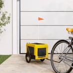 vidaXL Hondenfietstrailer oxford stof en ijzer geel en zwart, Verzenden, Nieuw