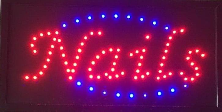 Nagels LED bord lamp verlichting nagel studio reclamebord #1, Huis en Inrichting, Lampen | Overige, Nieuw, Verzenden