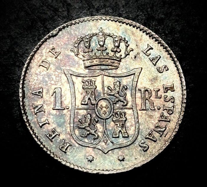 Spanje. Isabel II. Real 1863 Madrid (Zonder minimumprijs), Postzegels en Munten, Munten | Europa | Niet-Euromunten