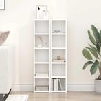 vidaXL Cd-kasten 2 st 21x16x93,5 bewerkt hout wit, Verzenden, Nieuw