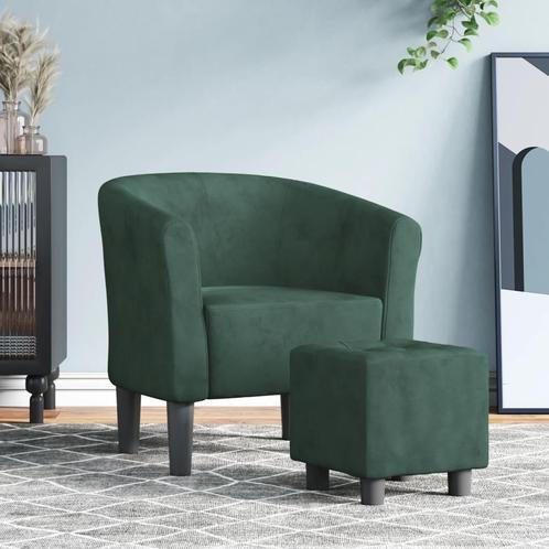 vidaXL Chaise cabriolet avec repose-pied vert foncé, Maison & Meubles, Fauteuils, Neuf, Envoi