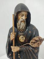 Figuur - San Francesco da Paola - 36 cm - Hout, Antiek en Kunst