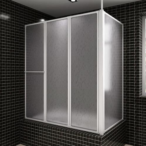 vidaXL Badwand L-vormig 4 panelen inklapbaar 70x120x137 cm, Doe-het-zelf en Bouw, Sanitair, Nieuw, Verzenden