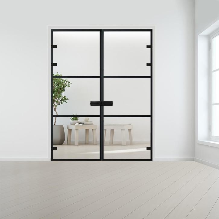 Steel look dubbele deur XL voor stomp kozijn, Doe-het-zelf en Bouw, Deuren en Vliegenramen, Nieuw, Verzenden