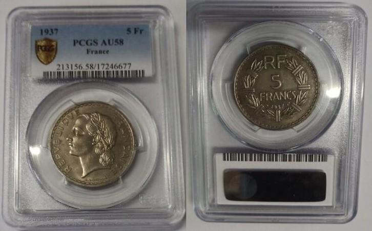 France Frankreich Km 888 5 Francs 1937 Typ Lavrillier, Postzegels en Munten, Munten | Europa | Niet-Euromunten, België, Verzenden