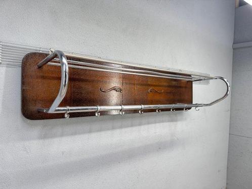 Kapstok - Hout - Houten chromen kapstok, Antiek en Kunst, Kunst | Designobjecten