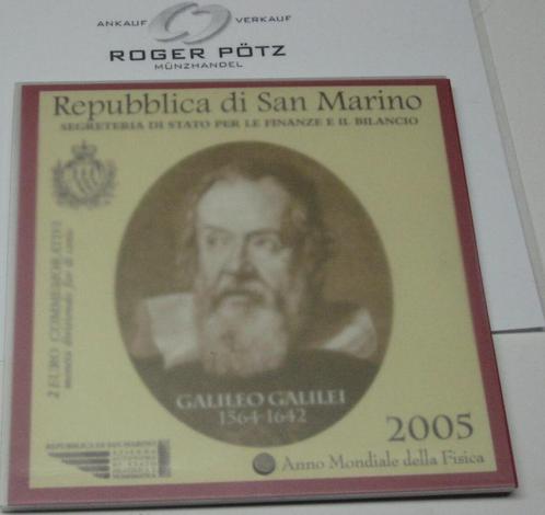 San Marino 2 Euro 2005 Galileo Galilei Jahr der Physik, Postzegels en Munten, Munten | Europa | Euromunten, België, Verzenden